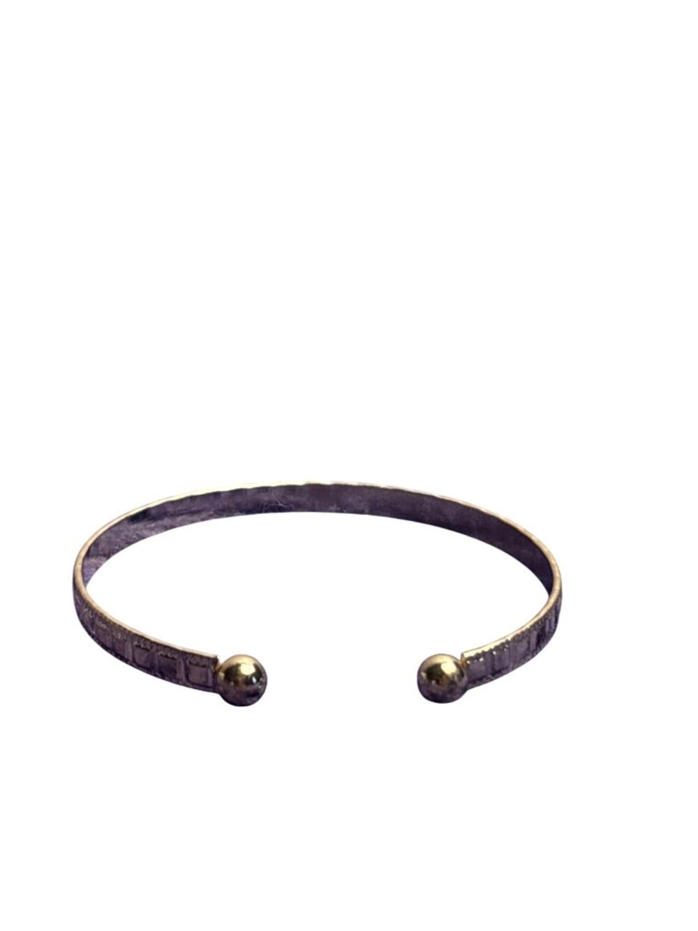 Geometric Squares Textured Goldtone Cuff Bracelet 7.25 inches - Picture 2 of 3